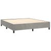 Cama Box Spring Colchón Y Led Terciopelo Gris Claro 180x200 Cm