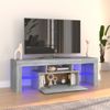 Mueble De Tv Con Luces Led Gris Sonoma 120x35x40 Cm