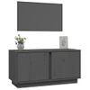 Mueble De Tv Madera Maciza De Pino Gris 80x35x40,5 Cm