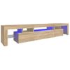 Mueble De Tv Con Luces Led Roble Sonoma 215x36,5x40 Cm