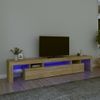 Mueble De Tv Con Luces Led Roble Sonoma 215x36,5x40 Cm