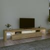 Mueble De Tv Con Luces Led Roble Sonoma 215x36,5x40 Cm