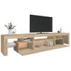 Mueble De Tv Con Luces Led Roble Sonoma 215x36,5x40 Cm