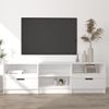 Mueble De Tv Madera Contrachapada Blanco Brillo 150x33,5x45 Cm