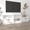 Mueble De Tv Madera Contrachapada Blanco Brillo 150x33,5x45 Cm