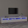 Mueble De Tv Con Luces Led Blanco 240x35x40 Cm