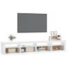 Mueble De Tv Con Luces Led Blanco 240x35x40 Cm