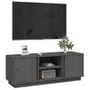 Mueble De Tv Madera Maciza De Pino Gris 110x35x40,5 Cm