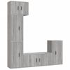 Set De Muebles Para Tv 5 Piezas Madera Contrachapada Gris Sonoma