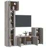 Set De Muebles Para Tv 5 Piezas Madera Contrachapada Gris Sonoma