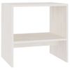 Mesita De Noche Madera Maciza De Mango Blanco 40x30,5x40 Cm