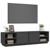 Mueble De Tv Madera Maciza De Pino Gris 156x40x40 Cm