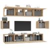 Set De Muebles Para Tv 6 Piezas Madera Contrachapada Roble Sonoma