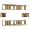 Set De Muebles Para Tv 6 Piezas Madera Contrachapada Roble Sonoma