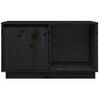 Mueble De Tv De Madera Maciza De Pino Negro 74x35x44 Cm