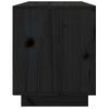 Mueble De Tv De Madera Maciza De Pino Negro 74x35x44 Cm