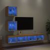 Muebles Tv Pared Con Led 5 Piezas Madera Ingeniería Roble Sonoma