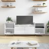 Mueble Para Tv Madera Contrachapada Blanco Brillo 160x35x55 Cm