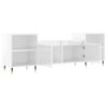 Mueble Para Tv Madera Contrachapada Blanco Brillo 160x35x55 Cm