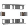 Set De Muebles Para Tv 6 Piezas Madera Contrachapada Gris Sonoma