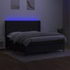 Cama Box Spring Colchón Y Luces Led Tela Negro 180x200 Cm