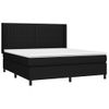 Cama Box Spring Colchón Y Luces Led Tela Negro 180x200 Cm