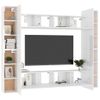 Juego De Mueble Para Tv De 8 Piezas Aglomerado Blanco Brillante