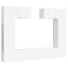 Set De Muebles De Tv 6 Piezas Madera Contrachapada Blanco Brillo