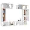 Set De Muebles De Tv 6 Piezas Madera Contrachapada Blanco Brillo