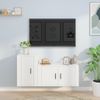 Set De Muebles De Tv 2 Piezas Madera Contrachapada Blanco