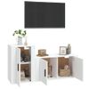 Set De Muebles De Tv 2 Piezas Madera Contrachapada Blanco