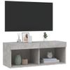 Mueble Para Tv Con Luces Led Gris Hormigón 80x30x30 Cm