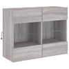 Mueble De Tv De Pared Con Luces Led Gris Sonoma 78,5x30x60,5 Cm