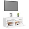 Mueble De Tv Con Luces Led Blanco 90x35x40 Cm