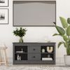 Mueble De Tv De Madera Maciza De Pino Gris 103x36,5x52 Cm