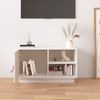 Mueble De Tv De Madera Maciza De Pino Blanco 70x34x40 Cm