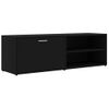 Mueble De Tv Madera Contrachapada Negra 120x34x37 Cm