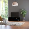 Mueble De Tv Madera Contrachapada Negra 120x34x37 Cm