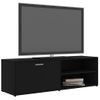 Mueble De Tv Madera Contrachapada Negra 120x34x37 Cm