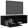 Mueble De Tv Madera Contrachapada Negra 120x34x37 Cm