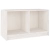 Mueble De Tv De Madera Maciza De Pino Blanco 70x33x42 Cm