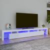 Mueble De Tv Con Luces Led Blanco Brillante 260x36,5x40 Cm