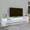 Mueble De Tv Con Luces Led Blanco Brillante 260x36,5x40 Cm