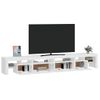 Mueble De Tv Con Luces Led Blanco Brillante 260x36,5x40 Cm