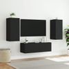 Muebles De Tv De Pared Con Luces Led 3 Piezas Negro