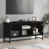 Mueble De Tv Con Puertas De Vidrio Negro 102x37x50 Cm