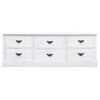 Mueble Para Tv Madera Paulownia Blanco Envejecido 108x30x40 Cm