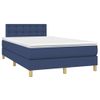 Cama Box Spring Con Colchón Tela Azul 120x190 Cm