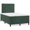 Cama Box Spring Colchón Y Led Terciopelo Verde Oscuro 120x190cm