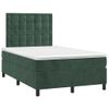 Cama Box Spring Colchón Y Led Terciopelo Verde Oscuro 120x190cm